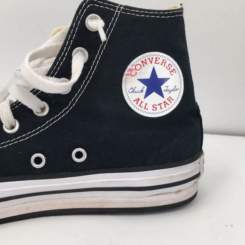 Converse Black High-Top Canvas Sneakers with White Accents kids 3